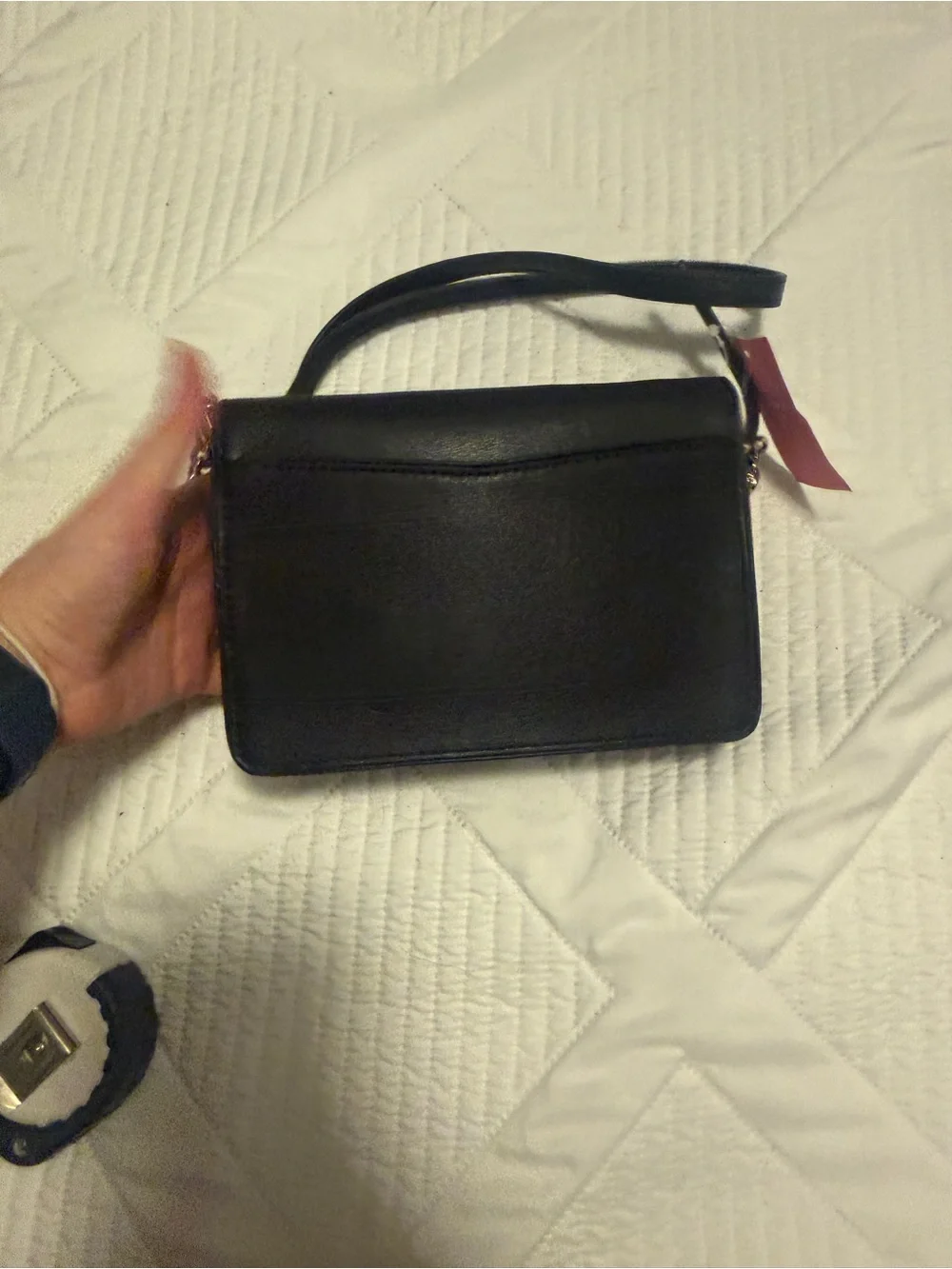 kate spade black crossbody with gold-tone clasp